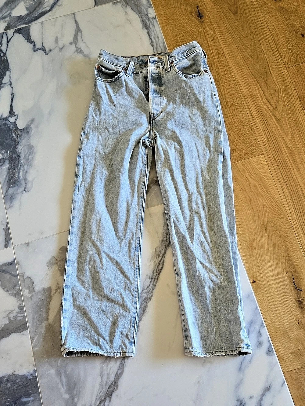 Levi's Ribcage Straight Ankle Jeans Blue Waist 27 X L27, GUC, American Chic